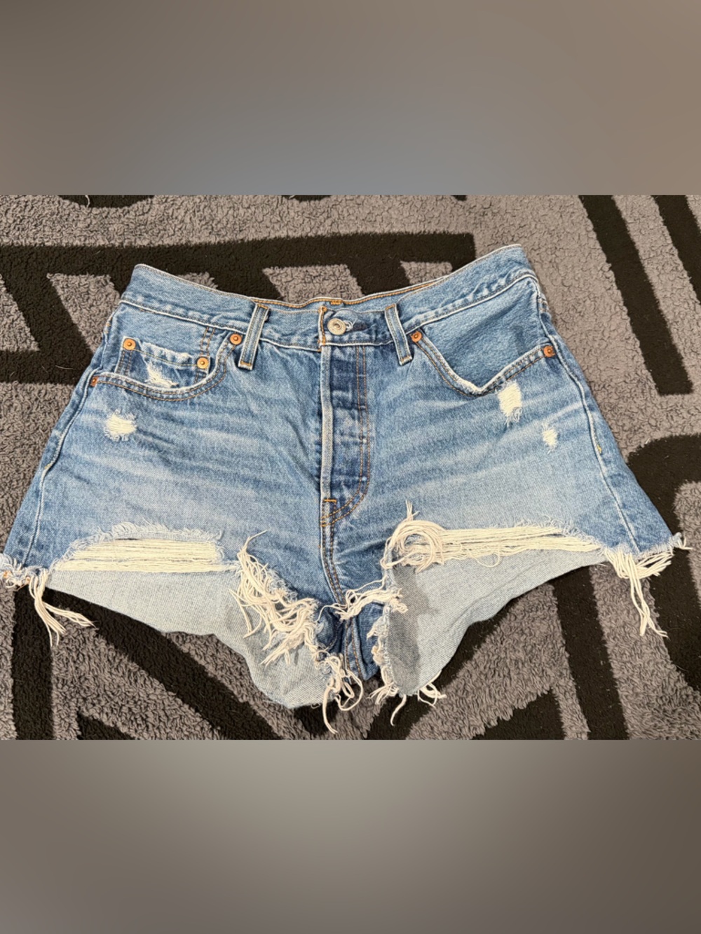 Levi's Light Blue Distressed Cutoff Denim Shorts